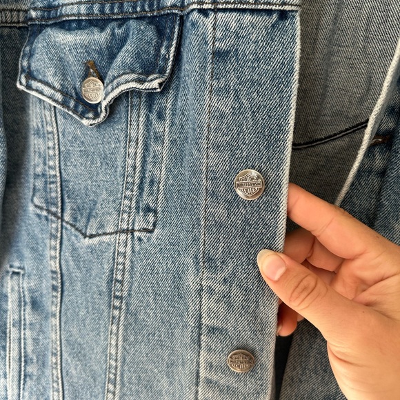 Vintage Harley-Davidson Motorcycle Jean Jacket - Picture 3 of 7